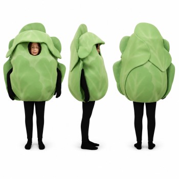Cabbage Mascot Costume in Green with Layered Leaves Adult
