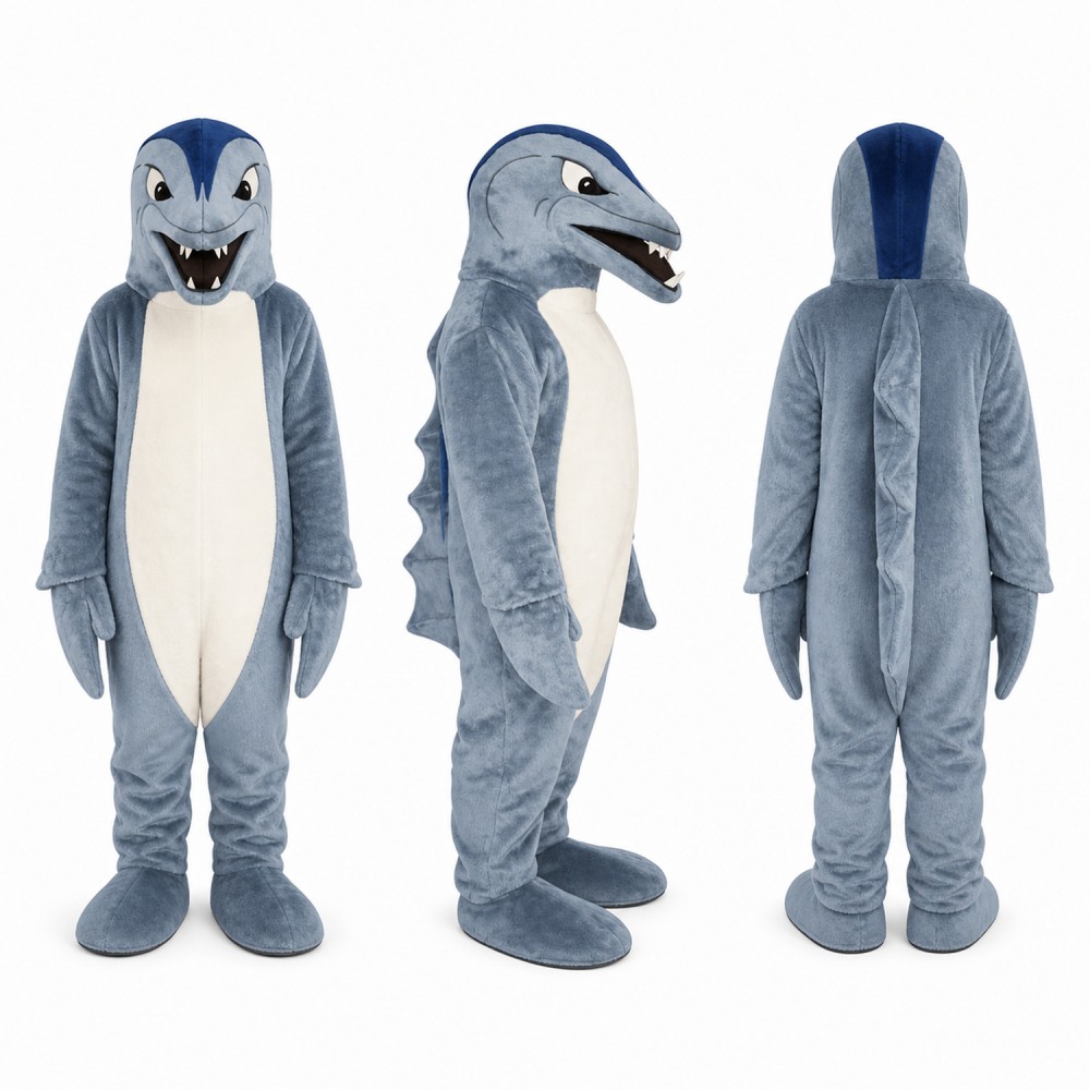 Shark Mascot Costume in Blue Gray with White Belly Adult Shark Mascot Costume in Blue Gray with White Belly Adult