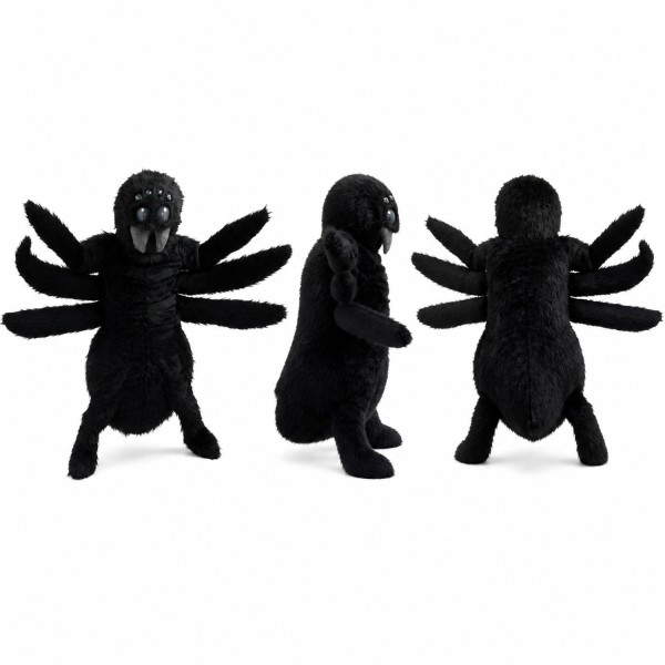 Spider Mascot Costume in Black with Eight Legs Adult