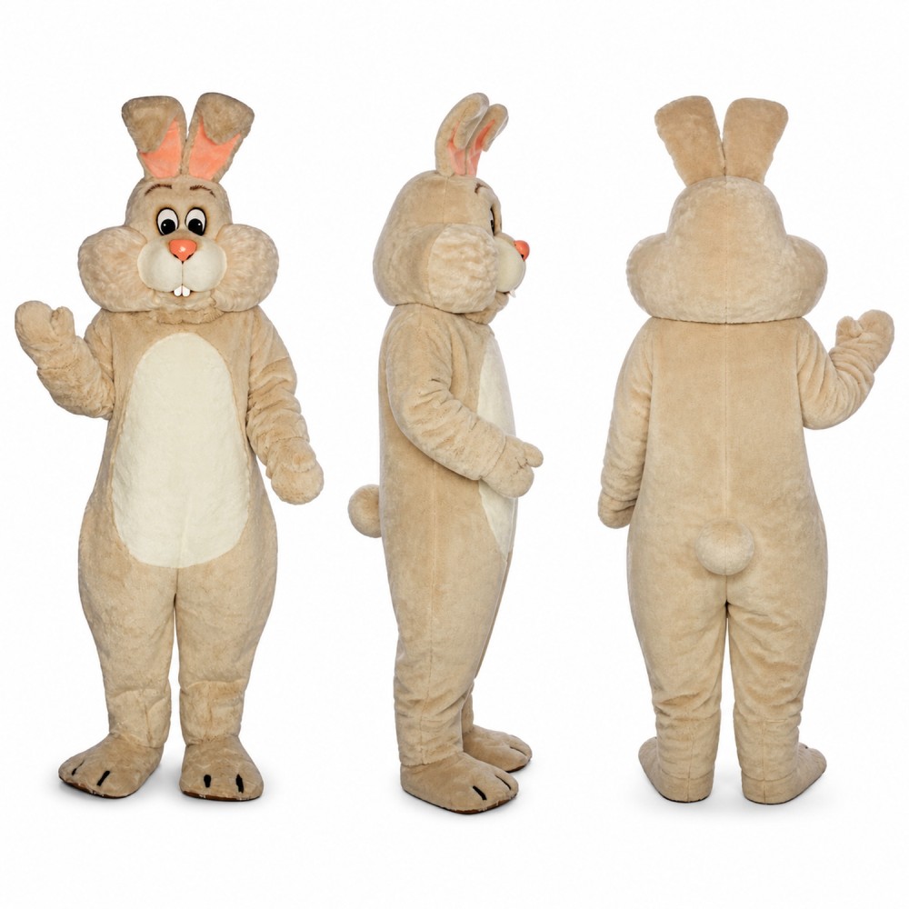 Rabbit Mascot Costume in Tan with Cream Belly Adult Rabbit Mascot Costume in Tan with Cream Belly Adult