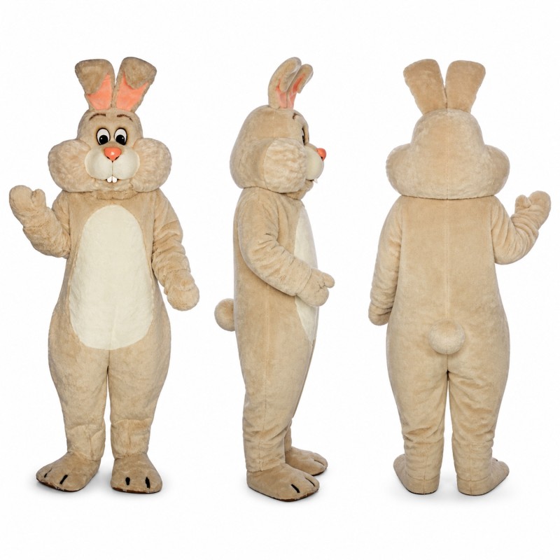 Rabbit Mascot Costume in Tan with Cream Belly Adult