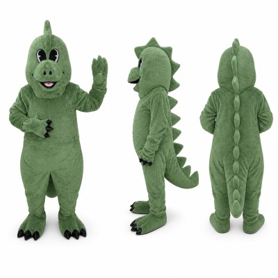 Dinosaur Mascot Costume in Green with Dark Claws Adult