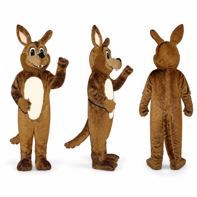 Kangaroo Mascot Costume in Brown with Cream Belly Adult