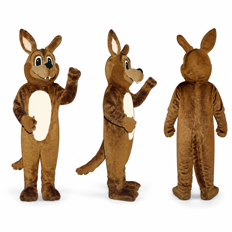 Kangaroo Mascot Costume in Brown with Cream Belly Adult