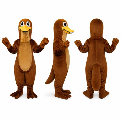 Platypus Mascot Costume in Brown with Duck Bill Adult