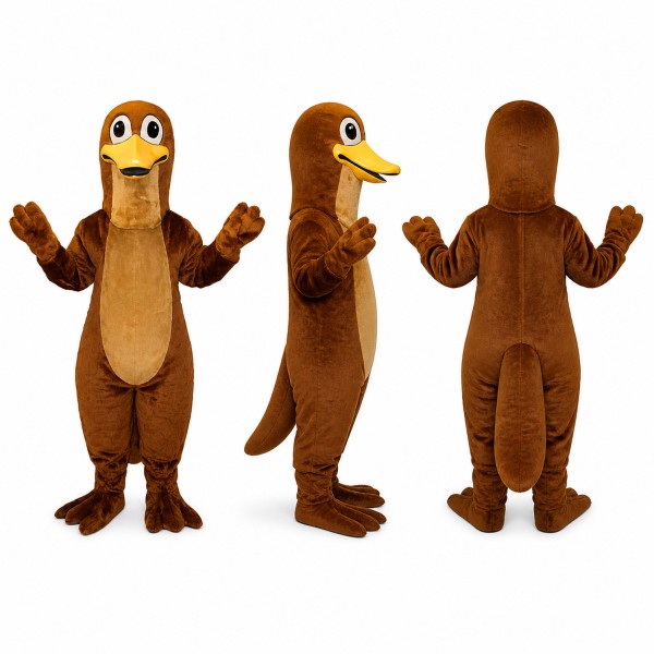 Platypus Mascot Costume in Brown with Duck Bill Adult