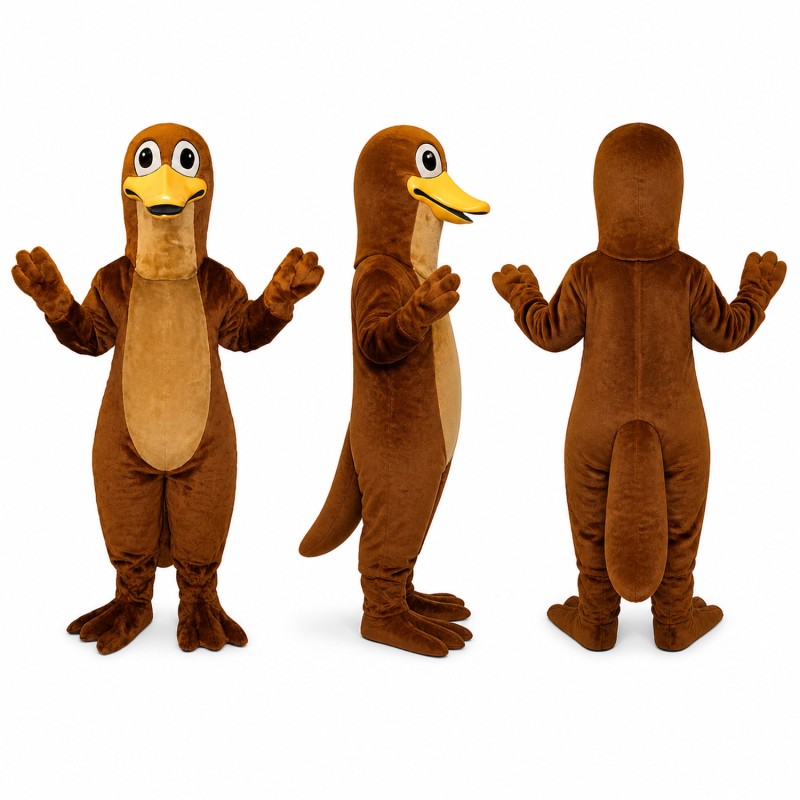 Platypus Mascot Costume in Brown with Duck Bill Adult