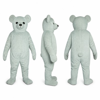 Teddy Bear Mascot Costume in Pale Mint Green Adult