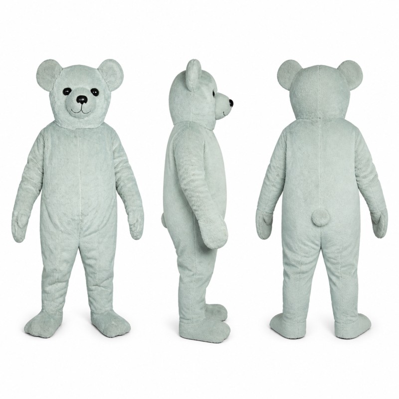 Teddy Bear Mascot Costume in Pale Mint Green Adult