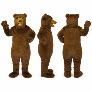 Brown Bear Mascot Costume with Yellow Muzzle Adult