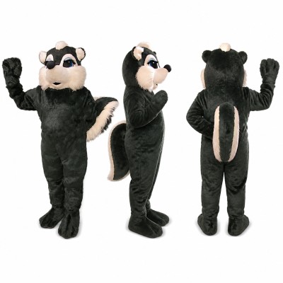 Badger Mascot Costume in Black with White Face Adult