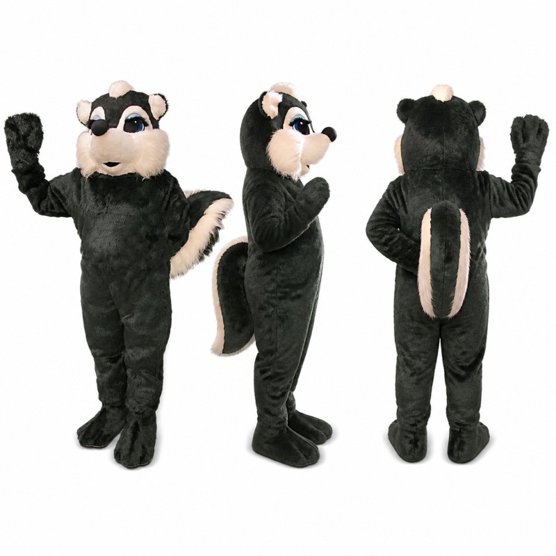 Badger Mascot Costume in Black with White Face Adult