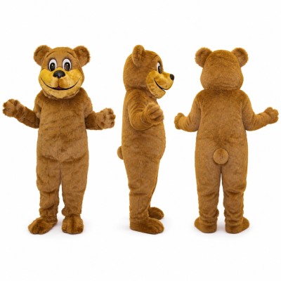 Teddy Bear Mascot Costume in Brown with Tan Muzzle Adult