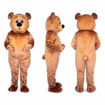 Bear Mascot Costume in Tan with Brown Floppy Ears Adult