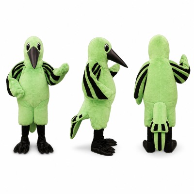 Parrot Mascot Costume in Light Green with Black Beak Adult