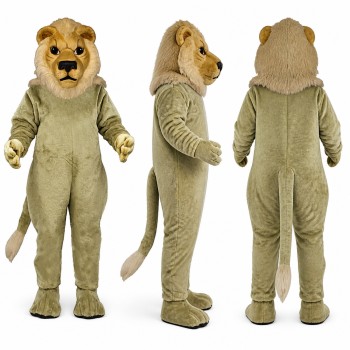 Lioness Mascot Costume in Pale Gray with Tan Face Adult
