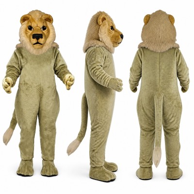 Lioness Mascot Costume in Pale Gray with Tan Face Adult