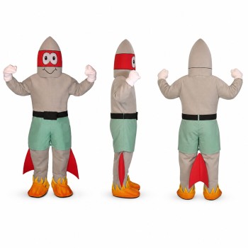Masked Superhero Mascot Costume in Gray with Red Cape Adult