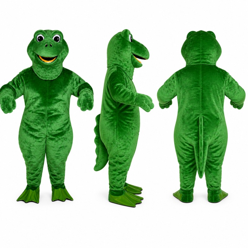 Frog Mascot Costume in Green with Wide Smile Adult
