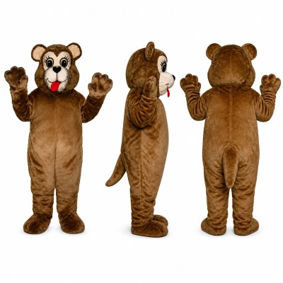 Dog Mascot Costume in Brown with Cream Belly Adult