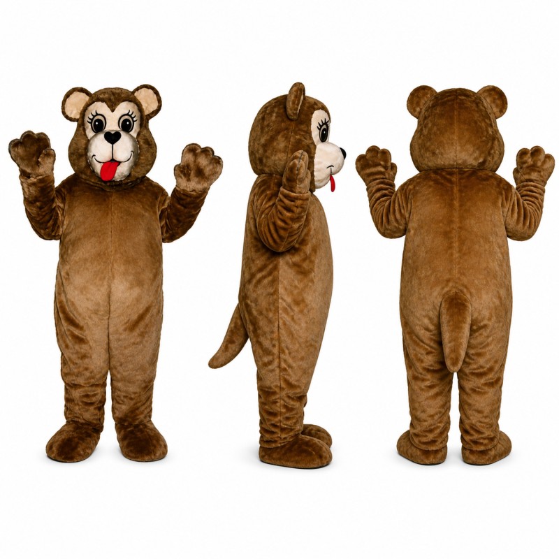 Dog Mascot Costume in Brown with Cream Belly Adult