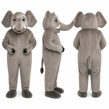 Elephant Mascot Costume in Gray with Large Ears Adult