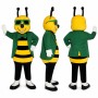 Bee Gentleman Mascot Costume with Sunglasses and Green Jacket Adult
