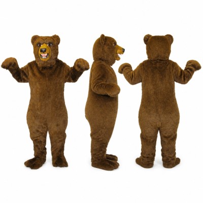 Brown Bear Mascot Costume with Tan Muzzle Adult