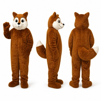 Fox Mascot Costume in Orange Brown with White Muzzle Adult