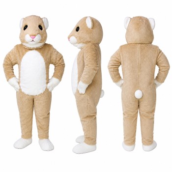 Hamster Mascot Costume in Tan with White Belly Adult