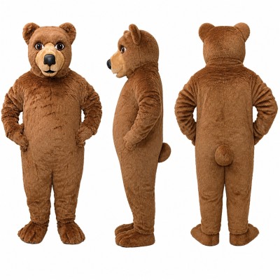 Brown Bear Mascot Costume with Tan Muzzle Adult