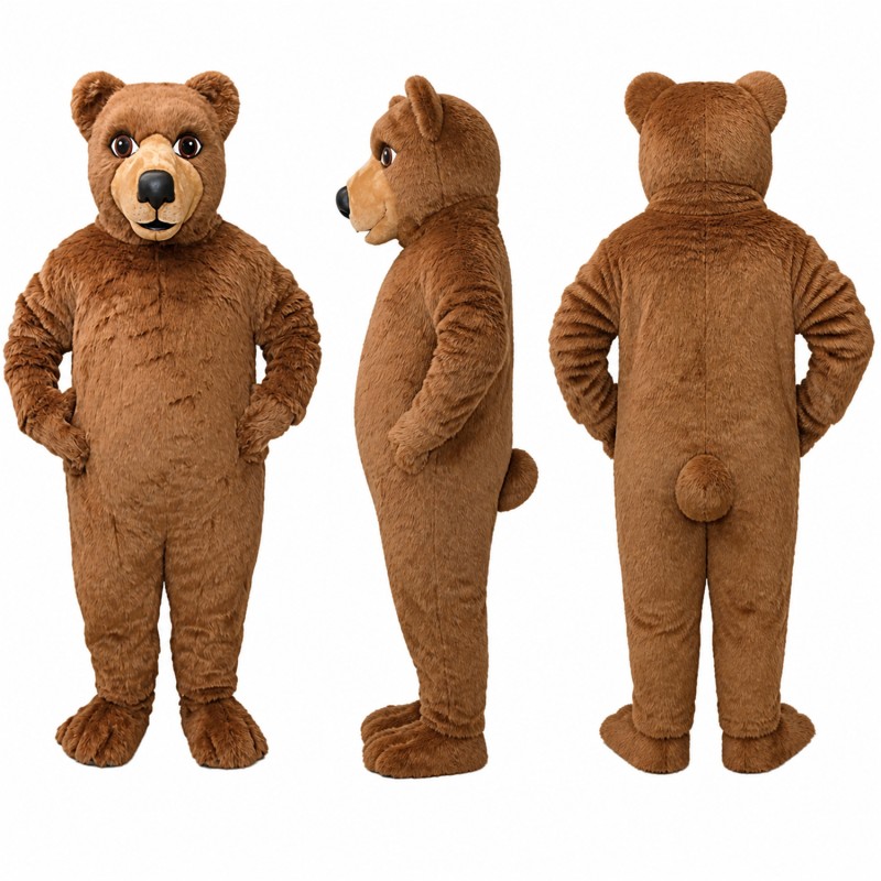 Brown Bear Mascot Costume with Tan Muzzle Adult