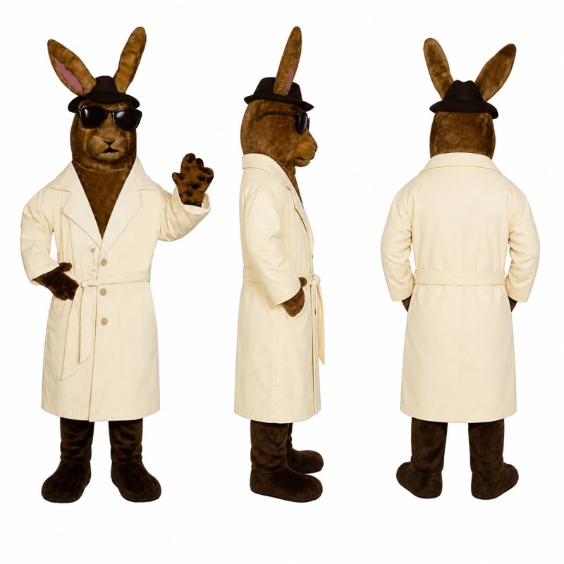 Kangaroo Scientist Mascot Costume with White Lab Coat and Sunglasses Adult