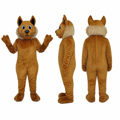Brown Bobcat Mascot Costume for Adults