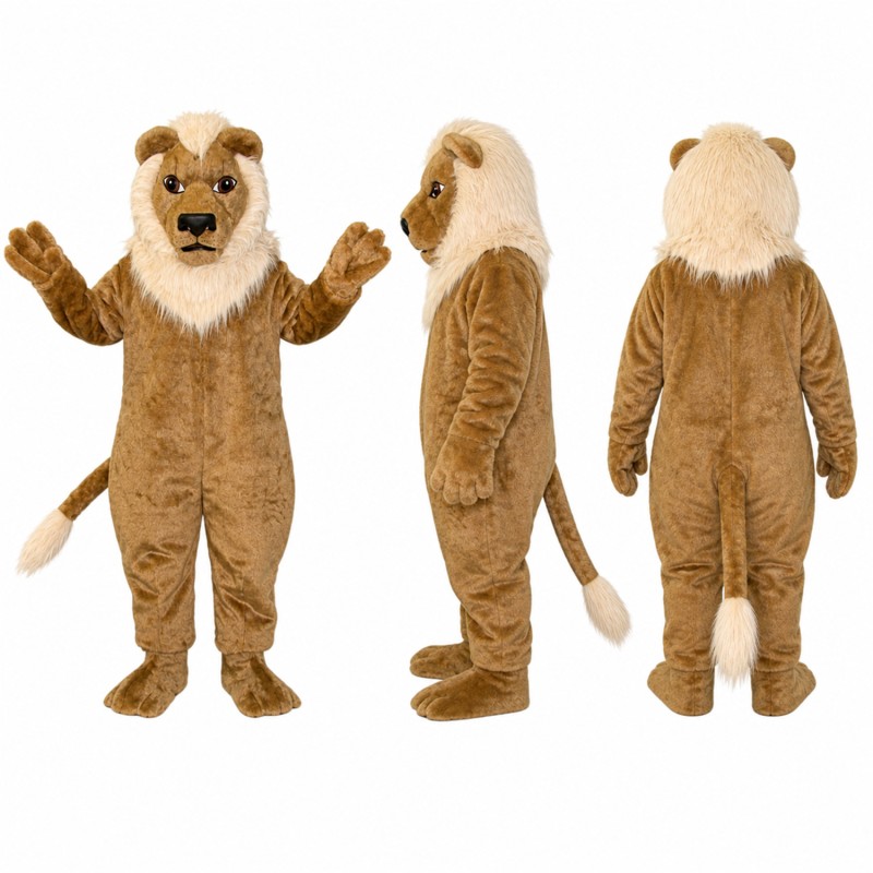 Lioness Mascot Costume in Tan with Cream Chest Adult