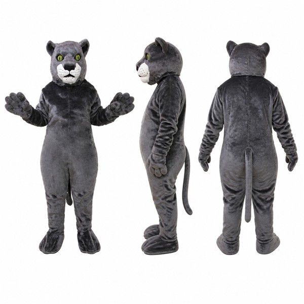 Panther Mascot Costume in Gray with Green Eyes Adult