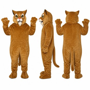 Cougar Mascot Costume in Brown with White Chest Adult