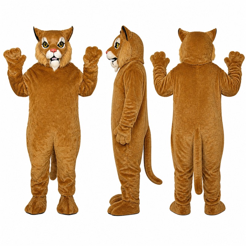 Cougar Mascot Costume in Brown with White Chest Adult