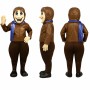 Aviator Mascot Costume in Brown Jacket with Flight Goggles Adult