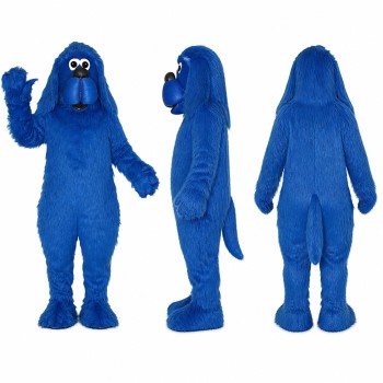 Blue Hound Dog Mascot Costume for Adults
