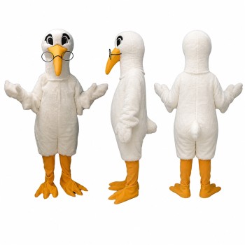 Adult White Stork Bird Mascot Costume