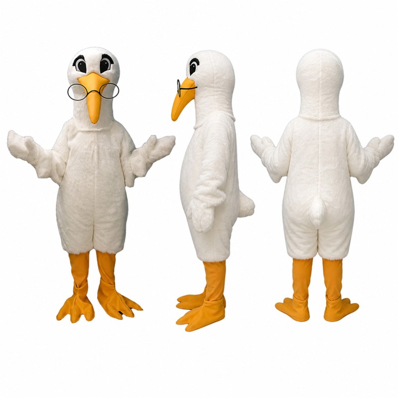Adult White Stork Bird Mascot Costume