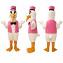 Adult White Stork Bird Mascot Costume with glasses