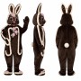 Chocolate Rabbit Mascot Costume in Brown with White Icing Adult