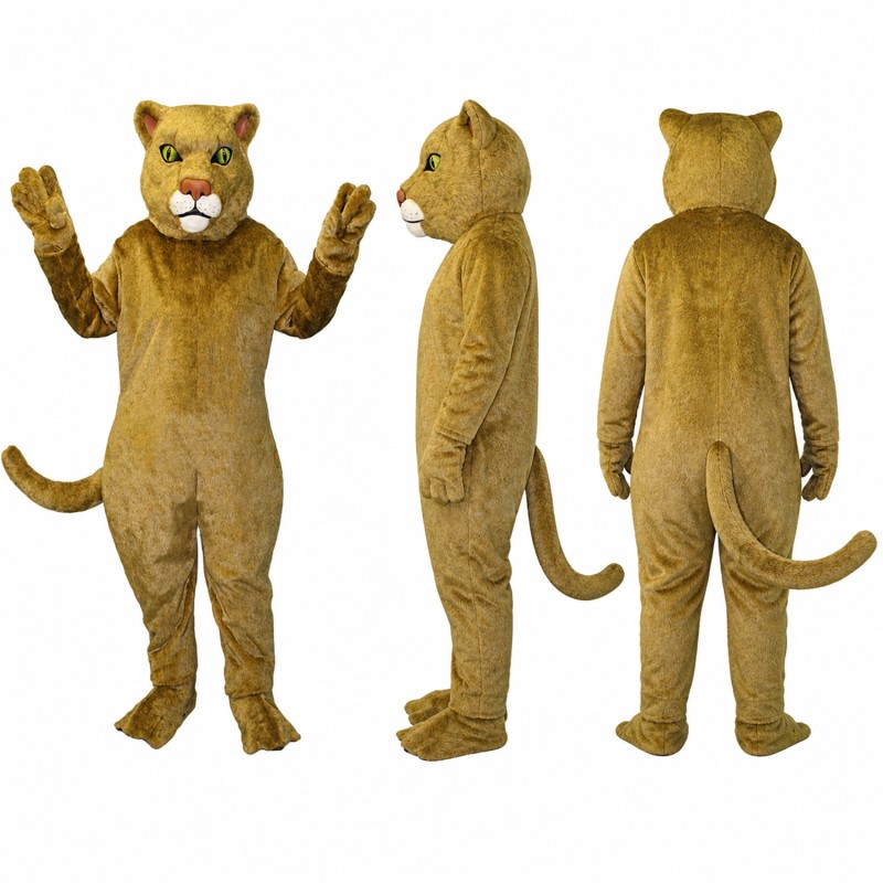 Cougar Mascot Costume in Brown with White Muzzle Adult
