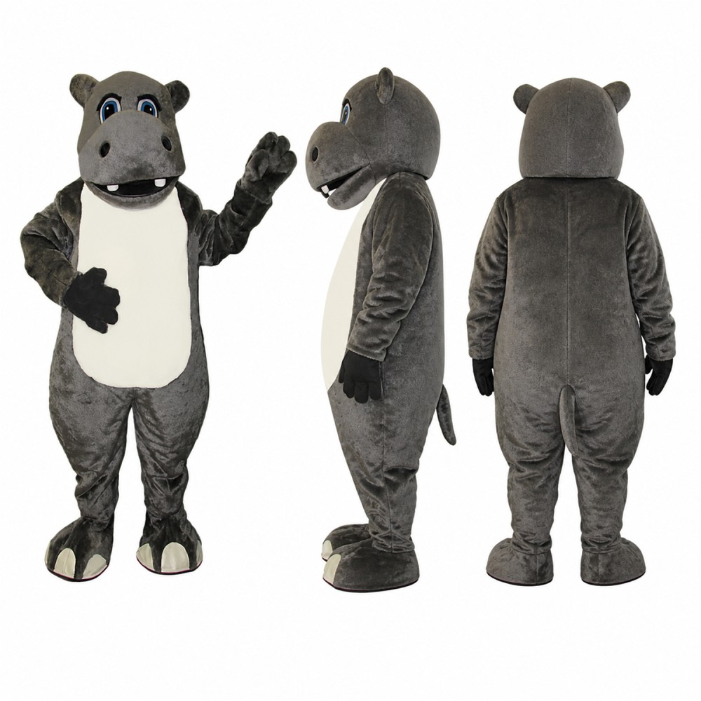 Hippopotamus Mascot Costume in Gray with Cream Belly Adult Hippopotamus Mascot Costume in Gray with Cream Belly Adult
