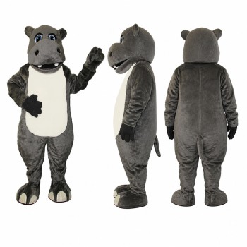 Hippopotamus Mascot Costume in Gray with Cream Belly Adult