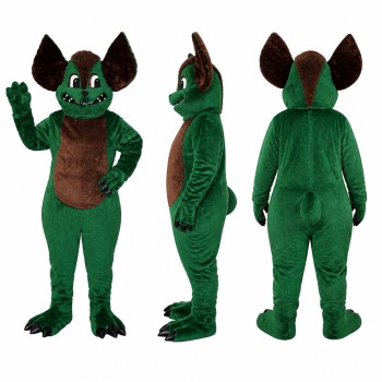 Bat Mascot Costume in Green and Brown with Large Ears Adult