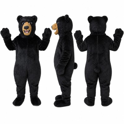 Black Bear Mascot Costume with Tan Muzzle Adult