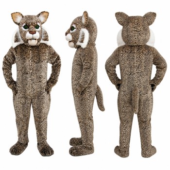 Lynx Mascot Costume in Gray with Tufted Ears Adult